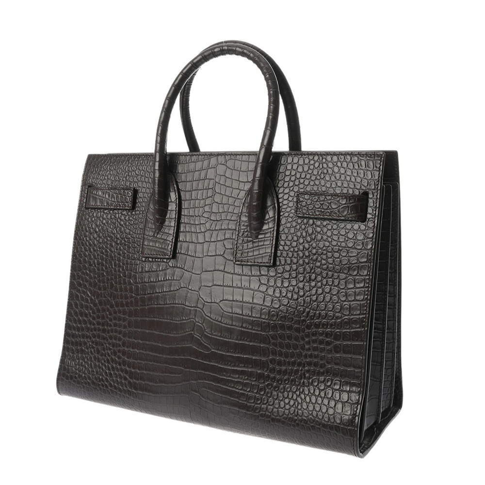 Saint Laurent Embossed Brown Jour Sac Handbag de Leather Brown